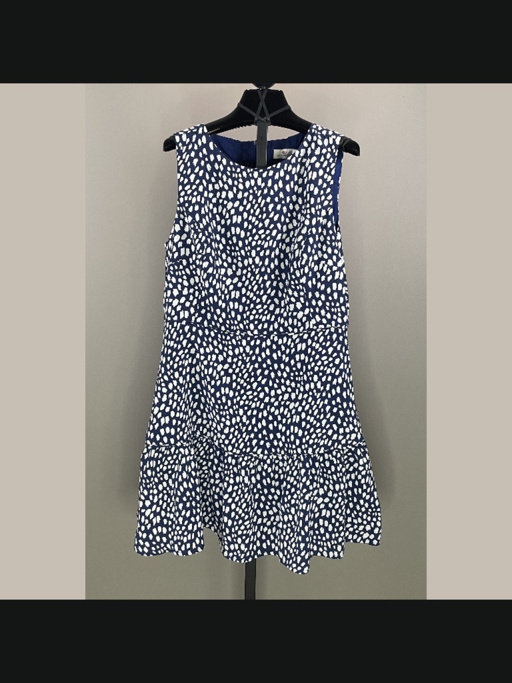 NEW Vineyard Vines Dress Womens 12 blue white dot sheath preppy nautical summer